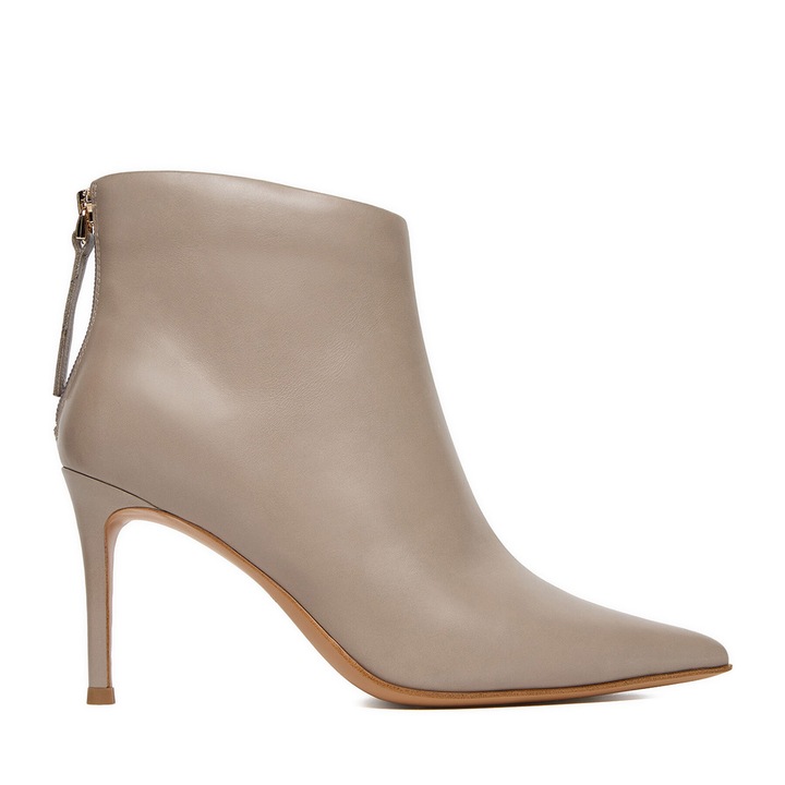 Botine dama Eva Minge din piele naturala gri, Gri