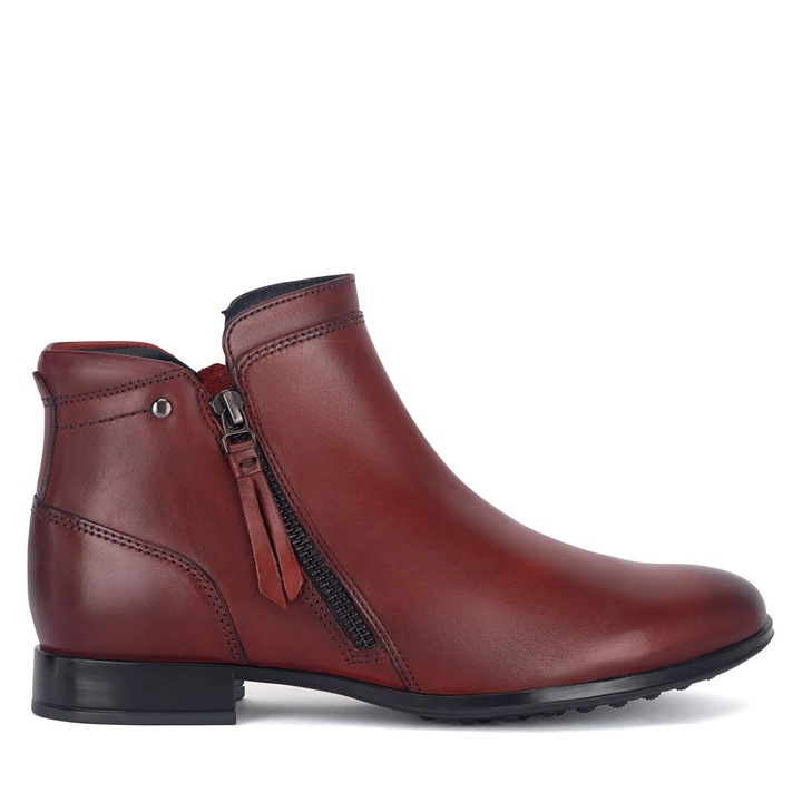 Botine dama Lasocki, piele naturala, rosu, Rosu