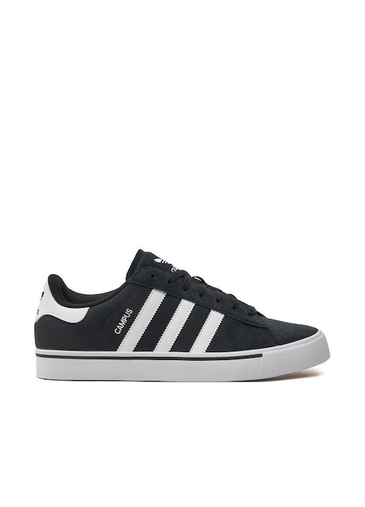 Tenisi barbati Adidas, piele naturala, negru, model Campus Vulc
