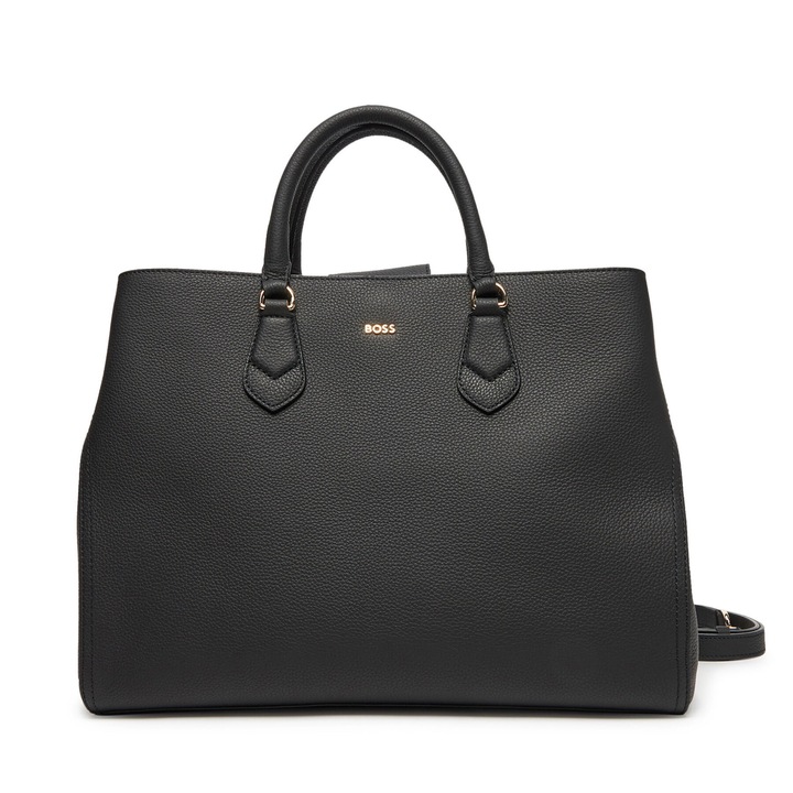 Női táska Boss, Fekete 001 modell, természetes bőr, fekete szín