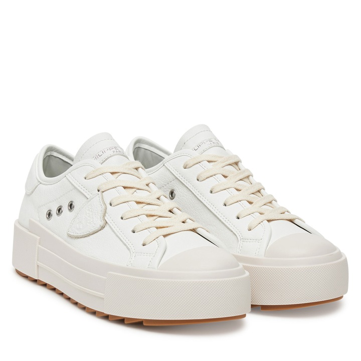 Tenisi dama Philippe Model West_Blanc A009710, piele naturala, alb