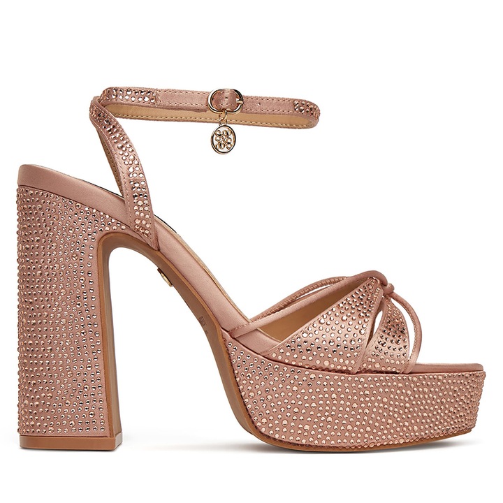 Női magassarkú szandál, Nine West, S3SH005-01A, Rózsaszín