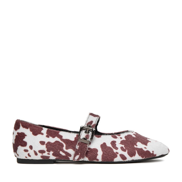 Balerini dama, Jenny, textil, alb/rosu