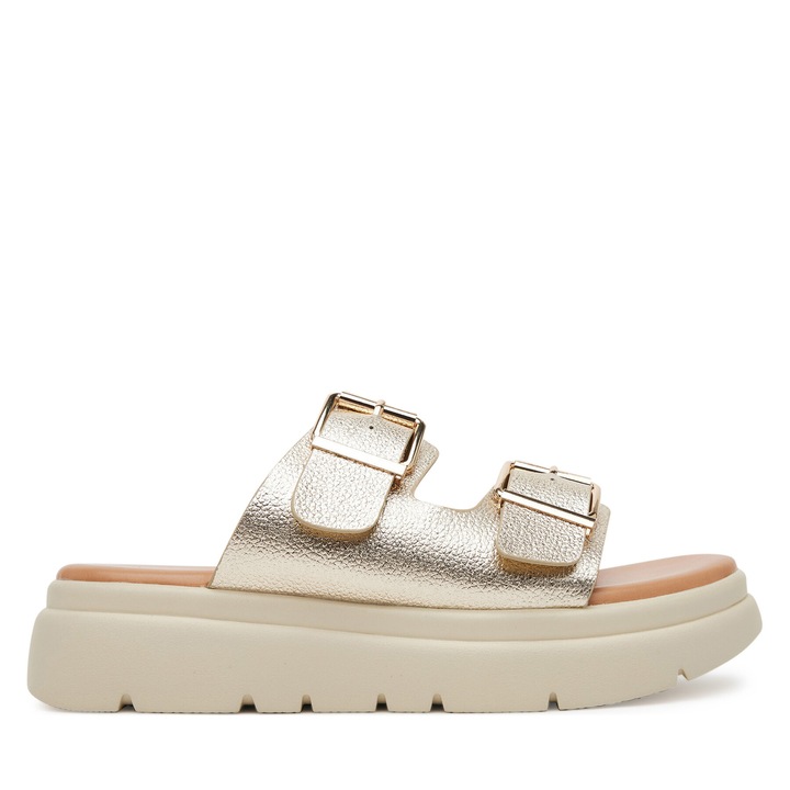 Papuci dama, Clara Barson, flatform, auriu, material sintetic