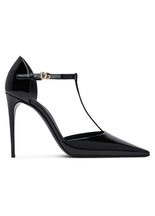 Pantofi stiletto Dolce Gabbana, piele naturala, toc inalt, negru, 41 EU