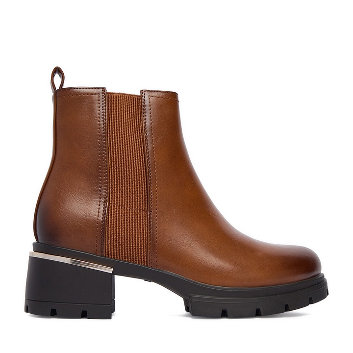 Botine dama, JENNY CEO-24F597-1, maro, sintetic
