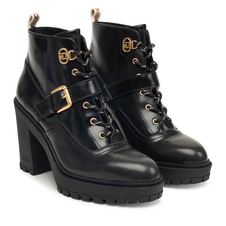 Botine dama, Liu Jo, piele naturala, negru 22222 SF5071 PX112, 37 EU