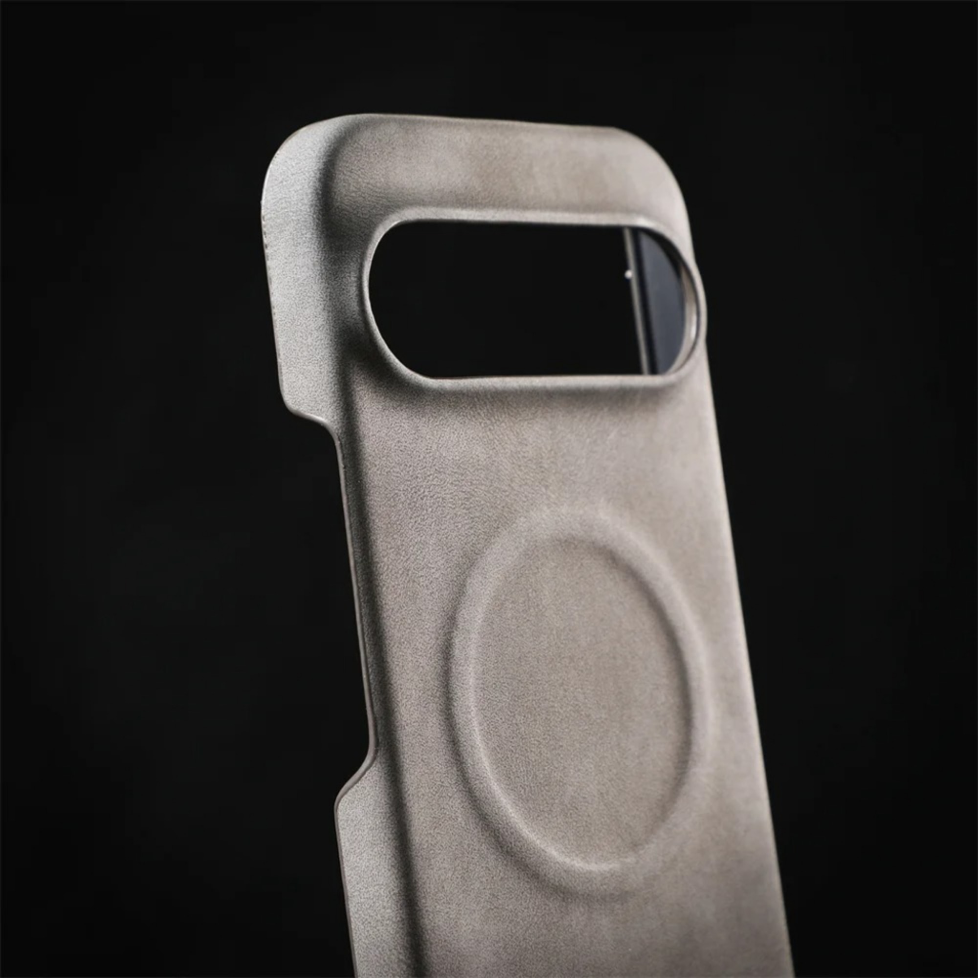 Husa Premium pentru iPhone Air, Piele ecologica (PU) Vintage Lambskin, Compatibil cu functie MagSafe, Mata High-Quality, Anti-Soc, Ultra Slim, Protectie Spate, Gri