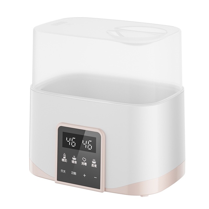 Incalzitor biberoane 2-in-1 pentru lapte matern, incalzire automata, mentinere temperatura constanta, izolare termica, alb/roz