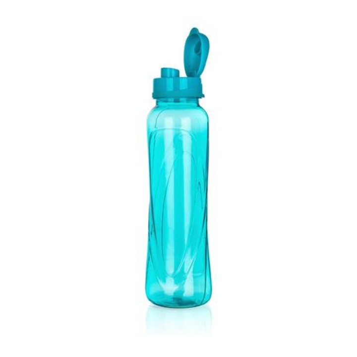 Kulacs, 610 ml, műanyag, világos türkiz, "Slim"
