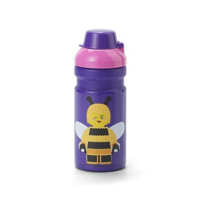 LEGO Bee műanyag kulacs 390ml lila-rózsaszín