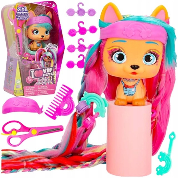 Papusa caine IMC Toys Alexia par lung 40cm set coafura