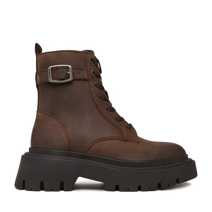 Ghete dama piele naturala maro, Maro, 37