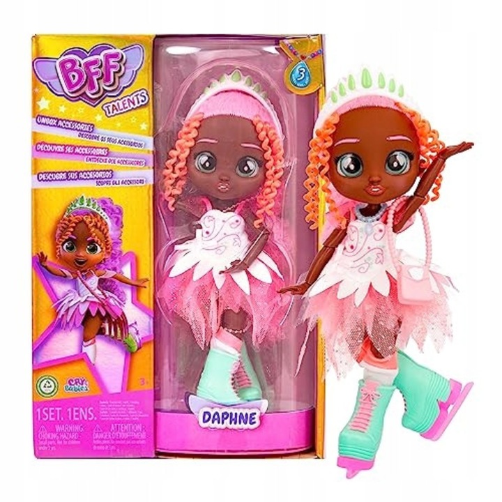 Papusa Cry Babies BFF, IMC Toys, Daphne, set accesorii, portbagaj, 188x277mm