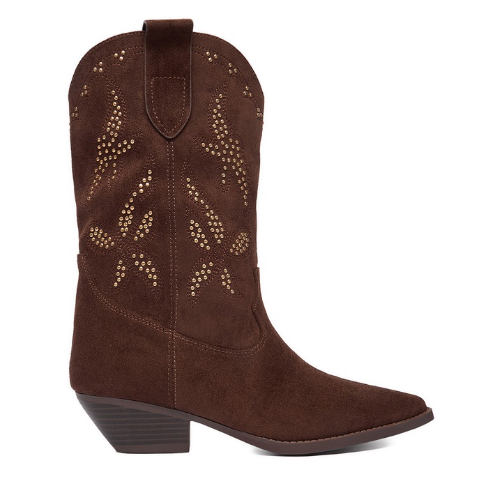 Cizme dama, DeeZee, cowboy, maro, 38 EU