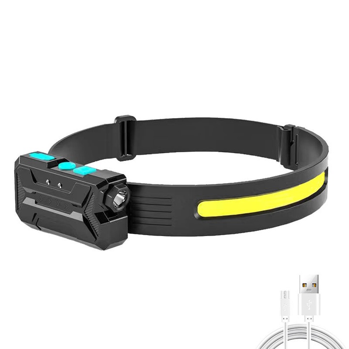 COB силиконов преносим челник с вълнообразен сензор, USB мини многофункционален фенер за риболов на открито