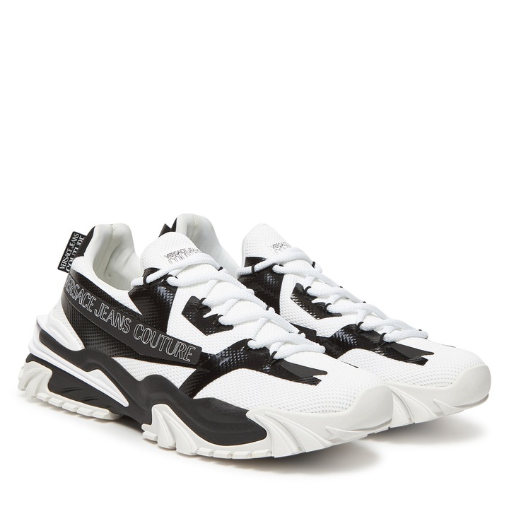 Tenisi barbati, Versace Jeans Couture, alb/negru, Alb/Negru