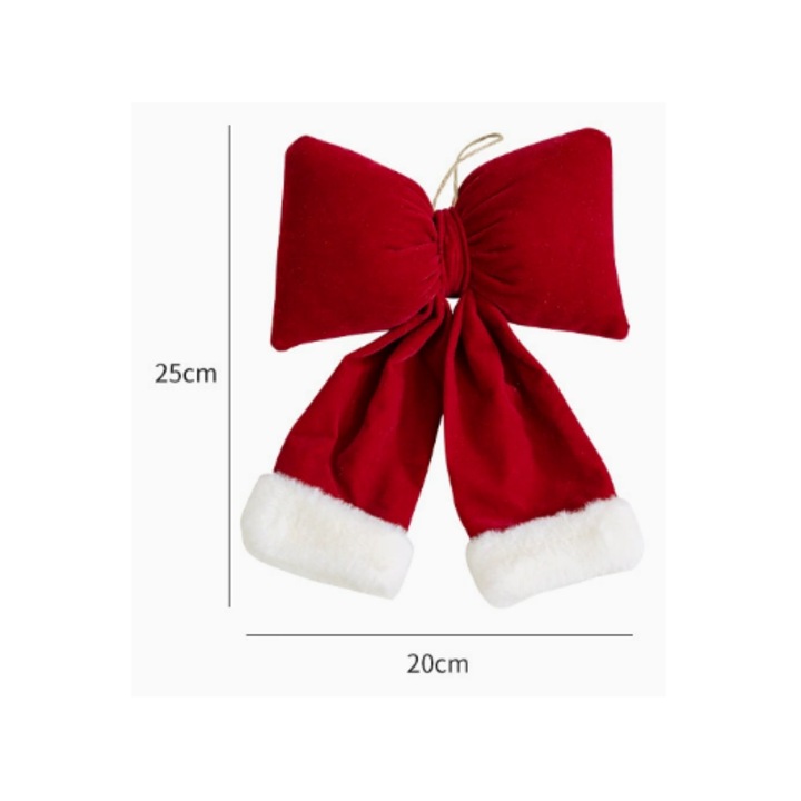 Funda de Craciun din catifea rosie, decoratiune pentru brad, set decorativ, rezistent la soare, utilizare interioara si exterioara