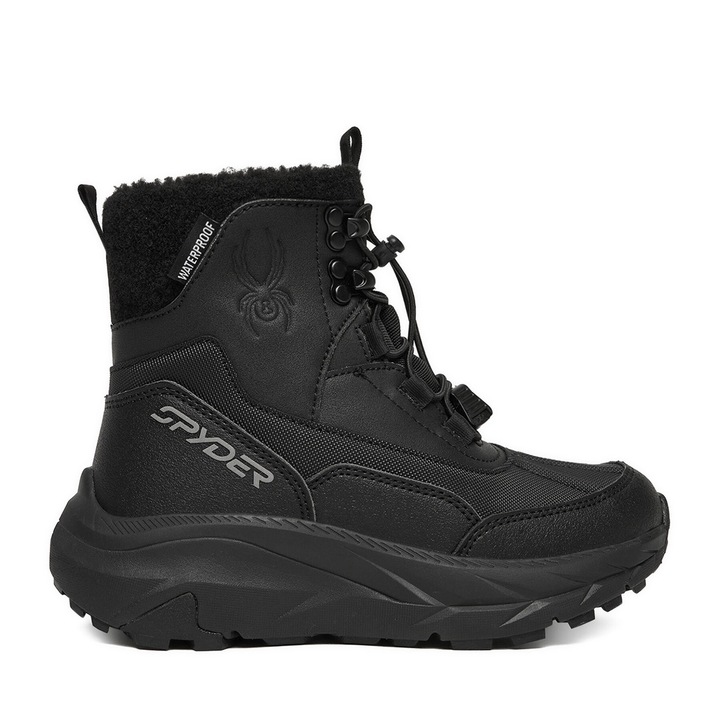 Ghete sport baieti, Spyder, textil, negru