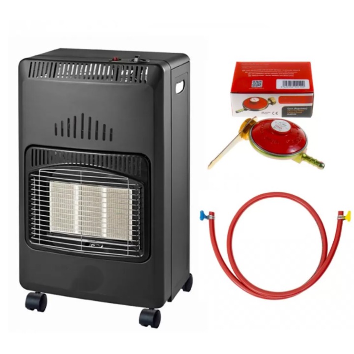 Soba pe gaz, gpl, 4200 W, demontabil, aprindere piezo, ods, protectie rasturnare, accesorii, negru