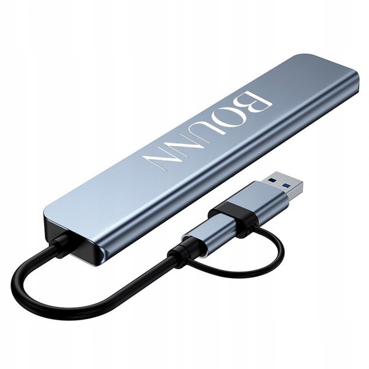 Хъб USB-C/USB-A Bounn 8w2: 3xUSB 2.0, SD/TF, miniJack, USB 3.0