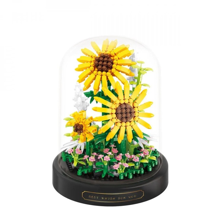 Balody Mini Blocks – Virágzó napraforgó Üvegbúrában (545db-os készlet)