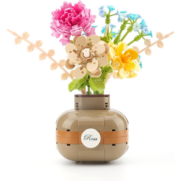 Balody Vegyes csokor – Mini Blocks Virágváza Építőjáték – (542 db-os készlet) - Aromaterápiás Funkció