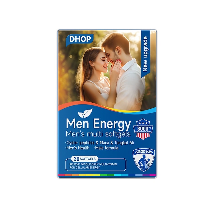 Supliment Barbati DHOP, Capsule Moi cu Ginseng, Corn de Cerb si Tongkat Ali, 30 Capsule, Formula Completa pentru Erectie, Energie si Vitalitate, cu Peptidi de Holoturie si Stridie, Compozitie 11 in 1