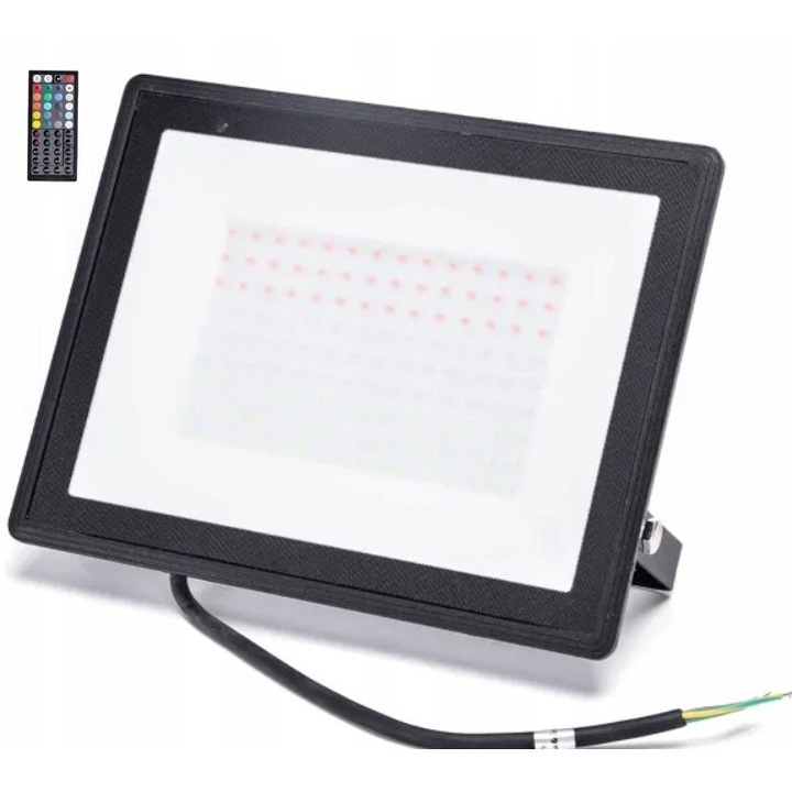 Reflector LED RGB 100W Aigostar, 15 culori, IP65, telecomandă