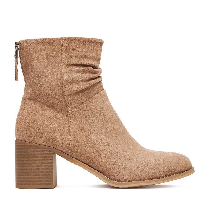Botine dama, JENNY, bej, textil, Bej