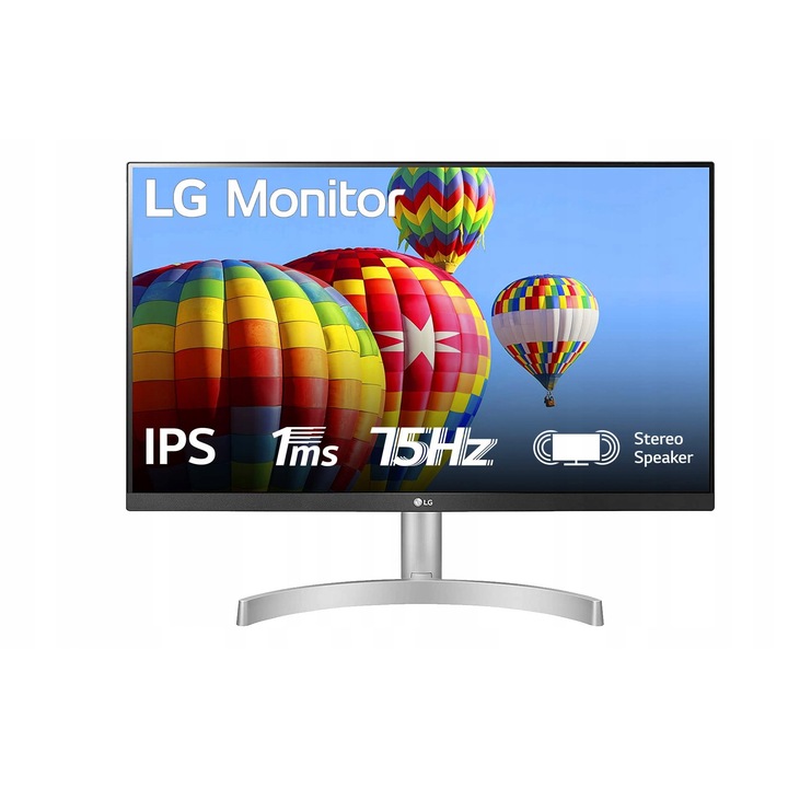 Monitor LED, LG, 27ML60SP, 27 hüvelyk, 1920 x 1080 px, IPS/PLS, színkalibráció, villódzásmentes technológia, intuitív interfész, Radeon FreeSync, folyékony játékmenet, fekete