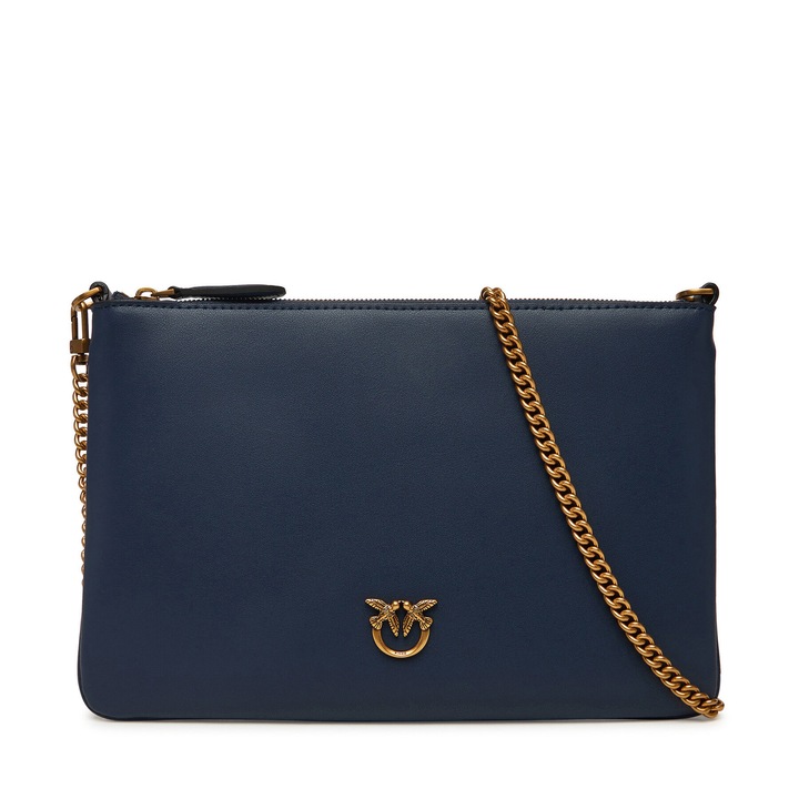 Дамска чанта Pinko Blu Indaco G08Q, естествена кожа, модел Flat Classic, розова, размери 25x2см