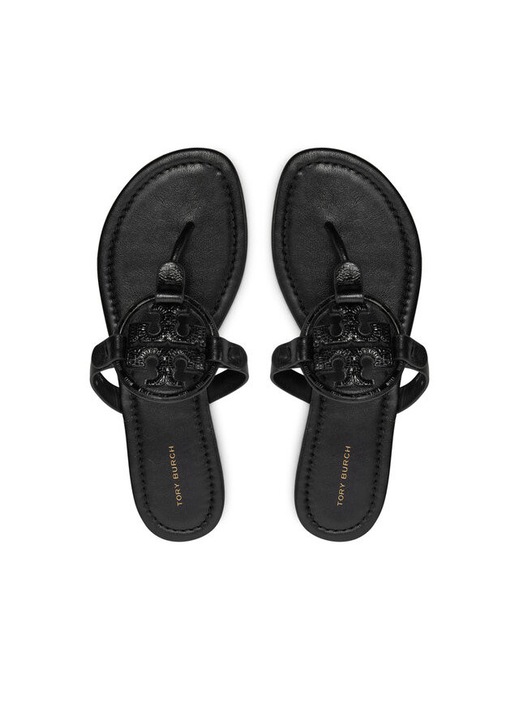 Slapi dama, Tory Burch, piele naturala, negri, 36.5 EU