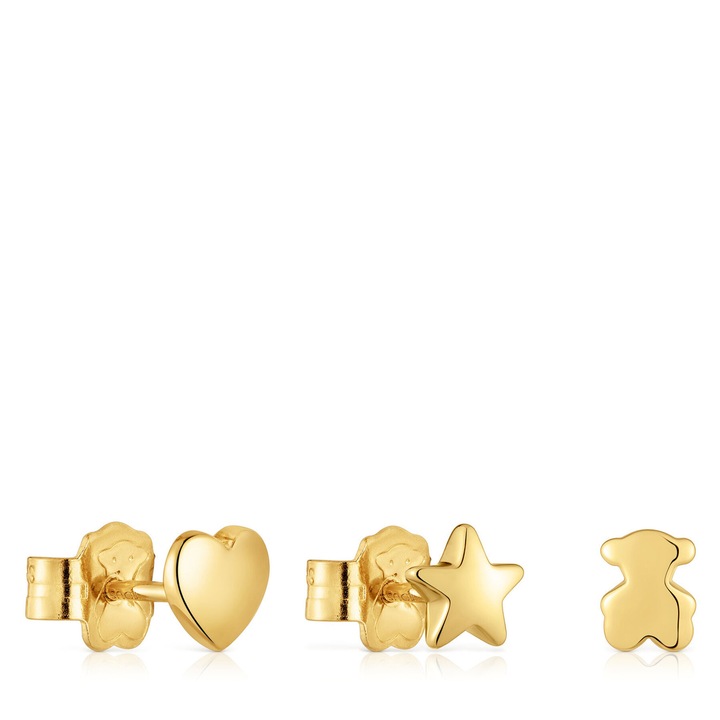 Set cercei dama Tous Gold Bold Motif, material plastic