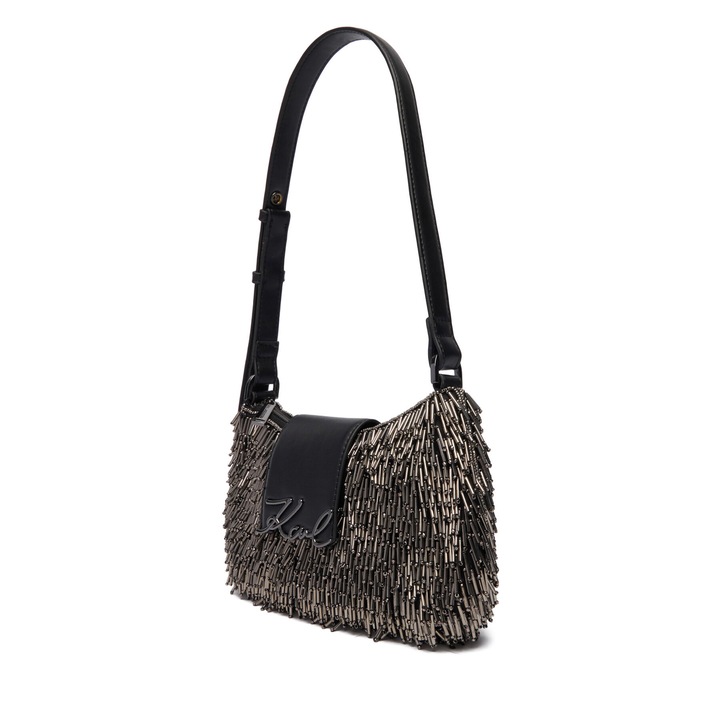 Karl Lagerfeld női táska, fekete, díszítéssel