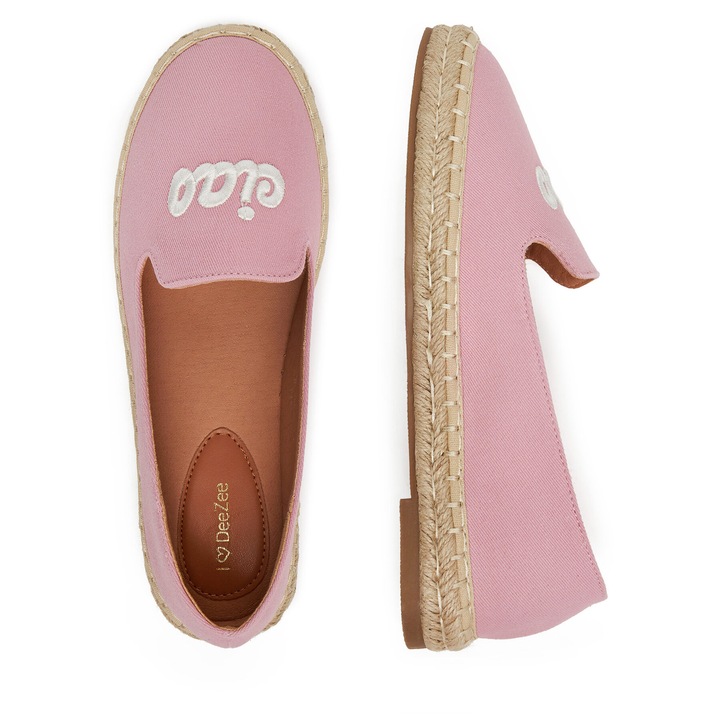Női mokaszin, DeeZee, rózsaszín espadrille, szövet, 37 EU