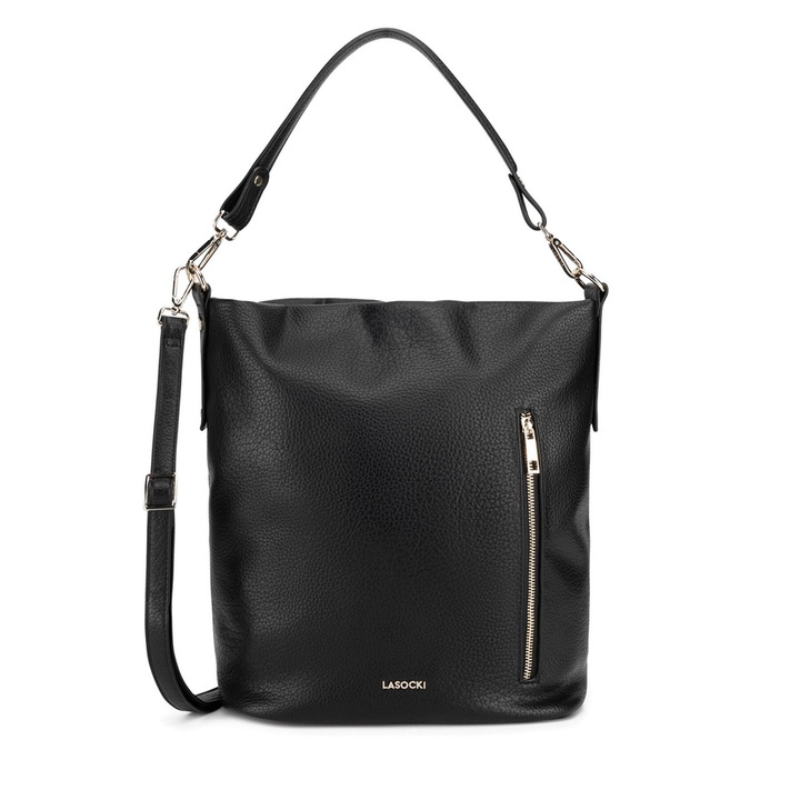 Lasocki női táska, fekete, szintetikus anyagból, C-LSK-K-066-06 modell