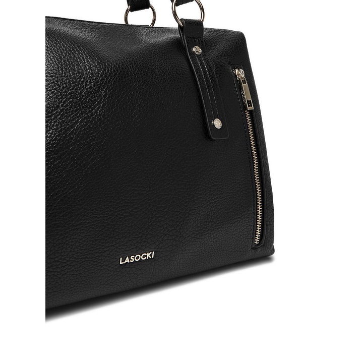 Lasocki női táska, fekete, szintetikus anyagból