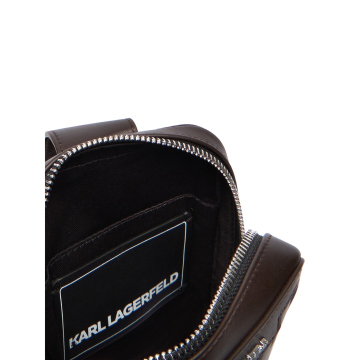 Férfi táska Karl Lagerfeld Fudge 2FI, természetes bőr, fekete szín