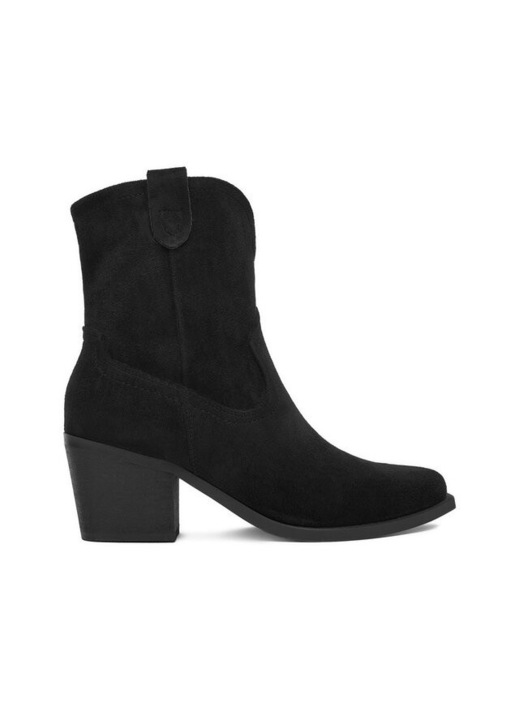 Botine dama, DeeZee, negru, cu toc, 38 EU