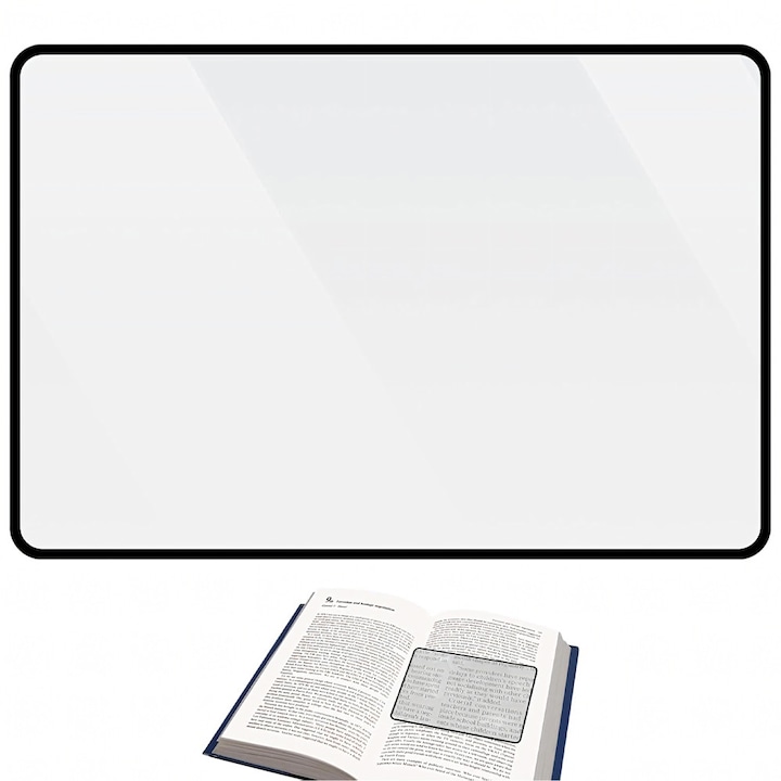 Lupa Flexibila tip Folie pentru Citit, x3 Marire, Lectura Confortabila, din ABS, 12 x 18cm, Transparenta
