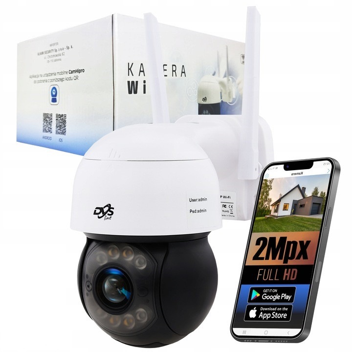 DVS IP WiFi камера за наблюдение, Full HD 2Mpx, 4x увеличение, ротационна, външна