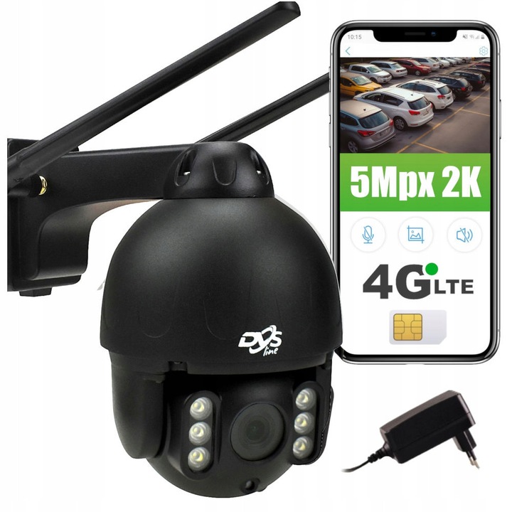 DVS PTZ 5MP GSM LTE Външна Камера за Наблюдение, Двойно Осветление, IP67 Устойчивост на Атмосферни Влияния