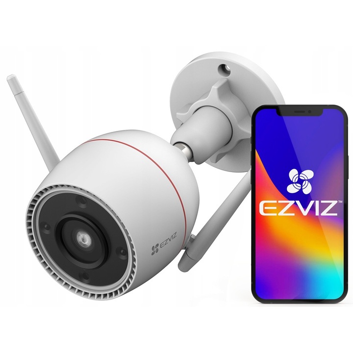 Cameră de supraveghere exterior EZVIZ H3c 5MP 3K, viziune nocturnă Color, rezistență IP67, Wi-Fi