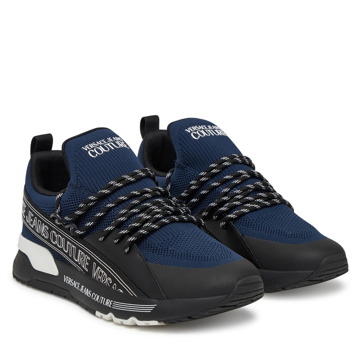 Tenisi barbati Versace Jeans Couture, negru, bleumarin, textil