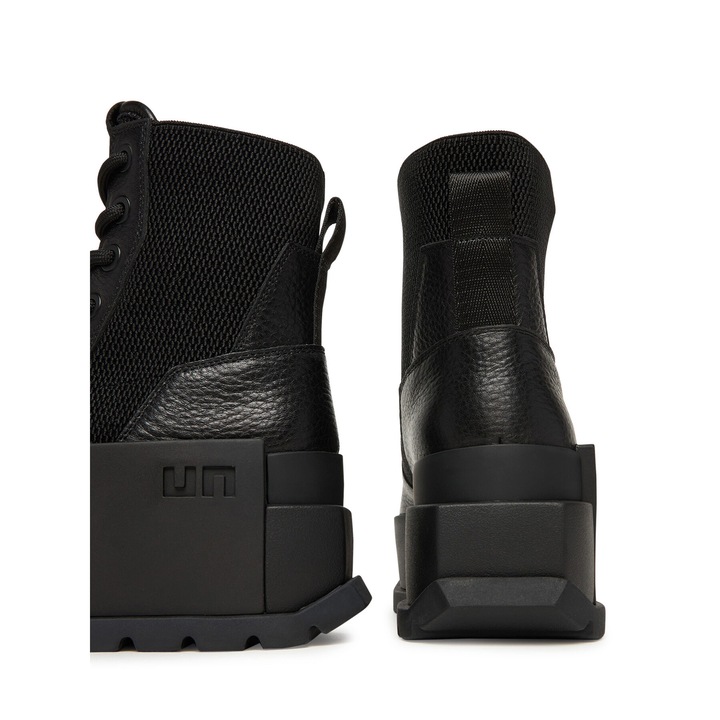 Ghete dama, United Nude, Roko Trooper, piele naturala, negru, Negru