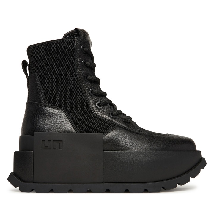 Ghete dama, United Nude, Roko Trooper, piele naturala, negru, Negru