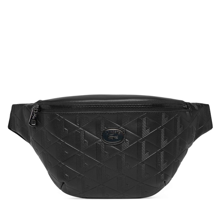 Geanta barbati, Lacoste, negru, piele naturala