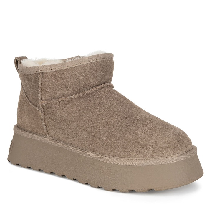 Ghete de zapada slip on, Badura, gri, piele naturala, 41 EU