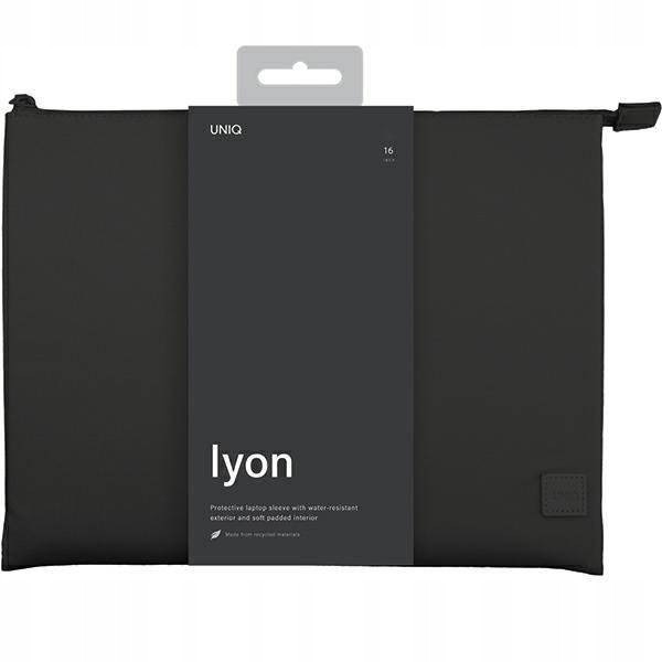 Husa Uniq Lyon Waterproof RPET compatibila cu laptop de 16 inch, Negru